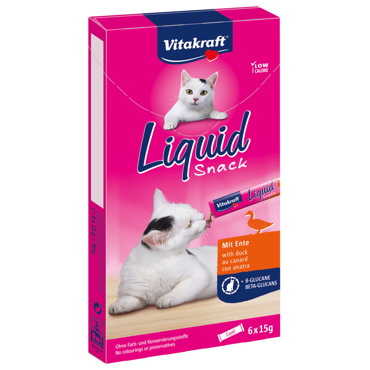 Vitakraft Cat liquid Snack Ente und Beta-Glucane 6x15g von Vitakraft