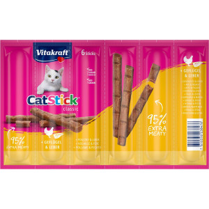 Vitakraft Catstick Classic mit Geflügel & Leber Katzensnack 5 x 6 Sticks von Vitakraft