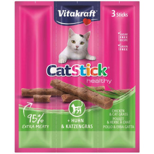 Vitakraft Catstick Healthy mit Huhn & Katzengras Katzensnack 10 x 3 Sticks von Vitakraft