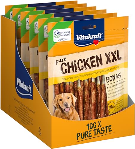 Vitakraft Chicken Bonas XXL, Hundeleckerli, Kaustangen mit Hühnchen, mit magerem Hühnchenfleisch, im wiederverschließbaren XXL Beutel, ohne Zusatz von Zucker (8x 200g) von Vitakraft