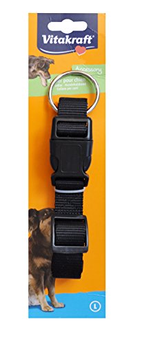 Vitakraft - Halsband aus Nylon für Hunde, gefüttert, Schwarz, Größe L von Vitakraft