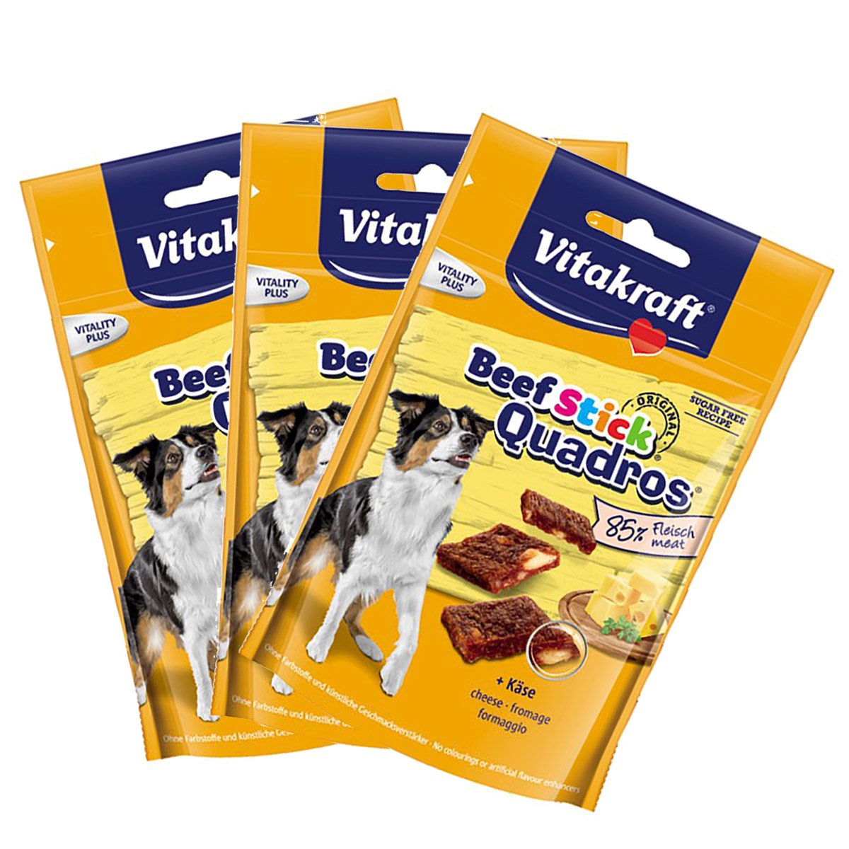 Vitakraft Hundesnack Beef-Stick Quadros Käse 3er Pack von Vitakraft