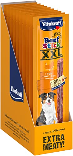 Vitakraft Beef Stick XXL, Hundeleckerli, mit extra hohem Fleischanteil, zum Verwöhnen und Belohnen, ohne Zusatz von Zucker (15x 30g) von Vitakraft