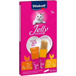 Vitakraft Jelly Lovers mit Huhn & Pute Katzensnack (6 x 15 g) 1 Packung von Vitakraft