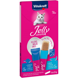 Vitakraft Jelly Lovers mit Lachs & Scholle Katzensnack (6 x 15 g) 11 Packungen von Vitakraft