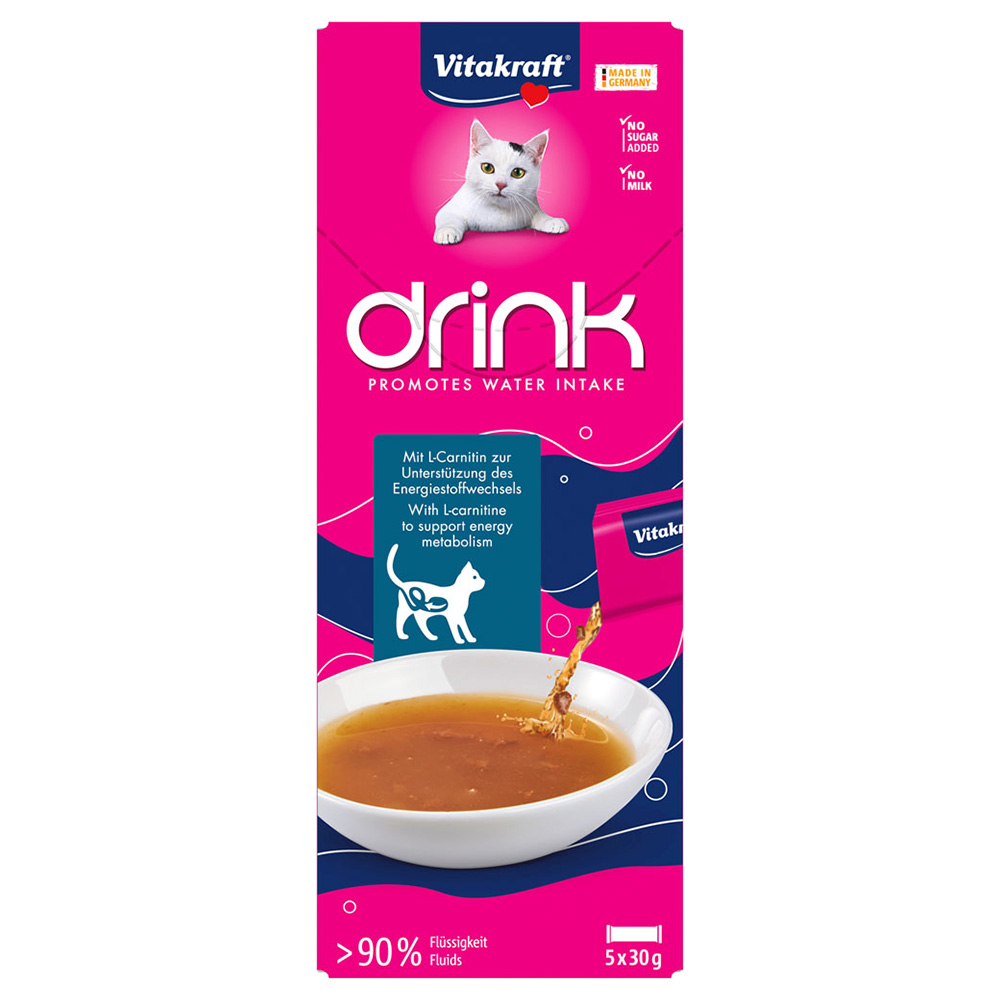 Vitakraft Katzen-Drink mit Lachs und L-Carnitin - Sparpaket: 45 x 30 g Vitakraft Katzen-Drink mit Lachs und L-Carnitin - Sparpaket: 45 x 30 g von Vitakraft