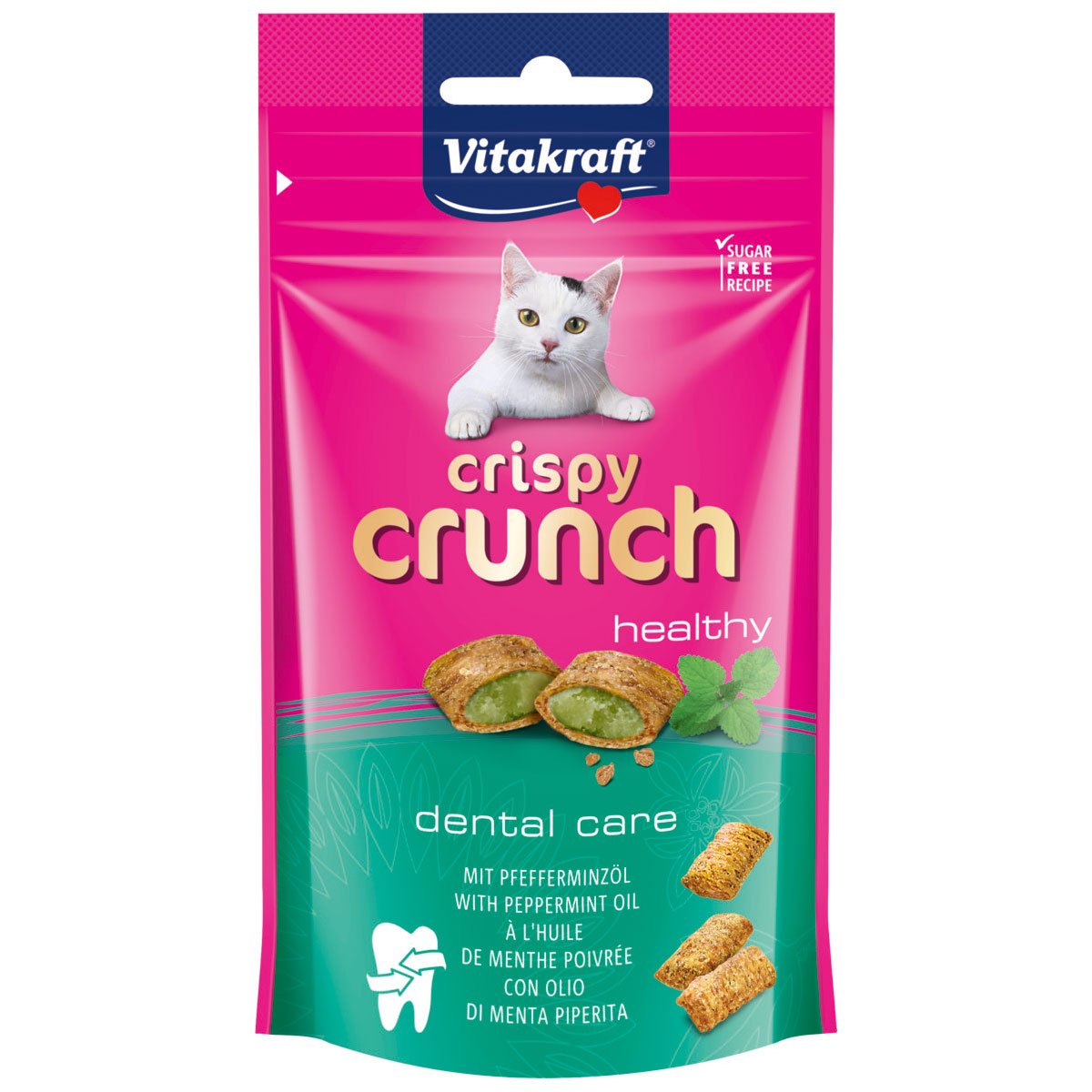 Vitakraft Katzensnack Crispy Crunch Dental mit Pfefferminzöl 8x60g von Vitakraft