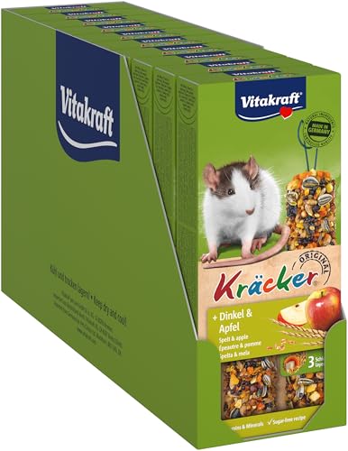 Vitakraft Kräcker, Nagersnack für Ratten, mit Dinkel und Apfel, mit Vitaminen und Mineralien, ohne Zusatz von Zucker und Getreide (10x 112g) von Vitakraft