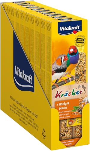 Vitakraft Kräcker, Vogelsnack, für Exoten, Knabberstangen, mit Honig und Sesam, zum Aufhängen im Käfig, ohne Zusatz von Zucker (10x 60g) von Vitakraft