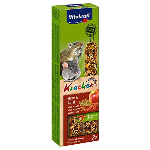 Vitakraft Kräcker – Leckerli für Mäuse mit Hirse und Äpfeln – 2 Kracker von Vitakraft