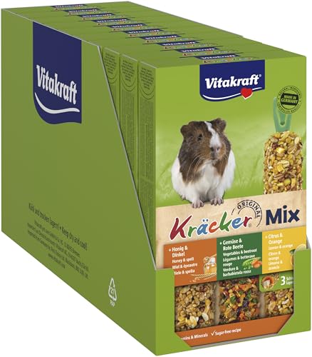 Vitakraft Kräcker Mix, Knabberstangen, für Meerschweinchen, mit Citrus, mit Gemüse, mit Honig, ohne Zusatz von Zucker und Getreide (10x 168g) von Vitakraft