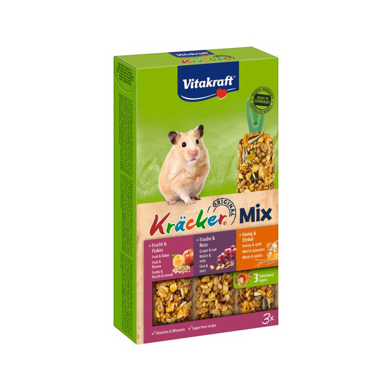 Vitakraft Kräcker Trio-Mix Hamster Honig, Nüsse & Früchte - 3 Stück von Vitakraft