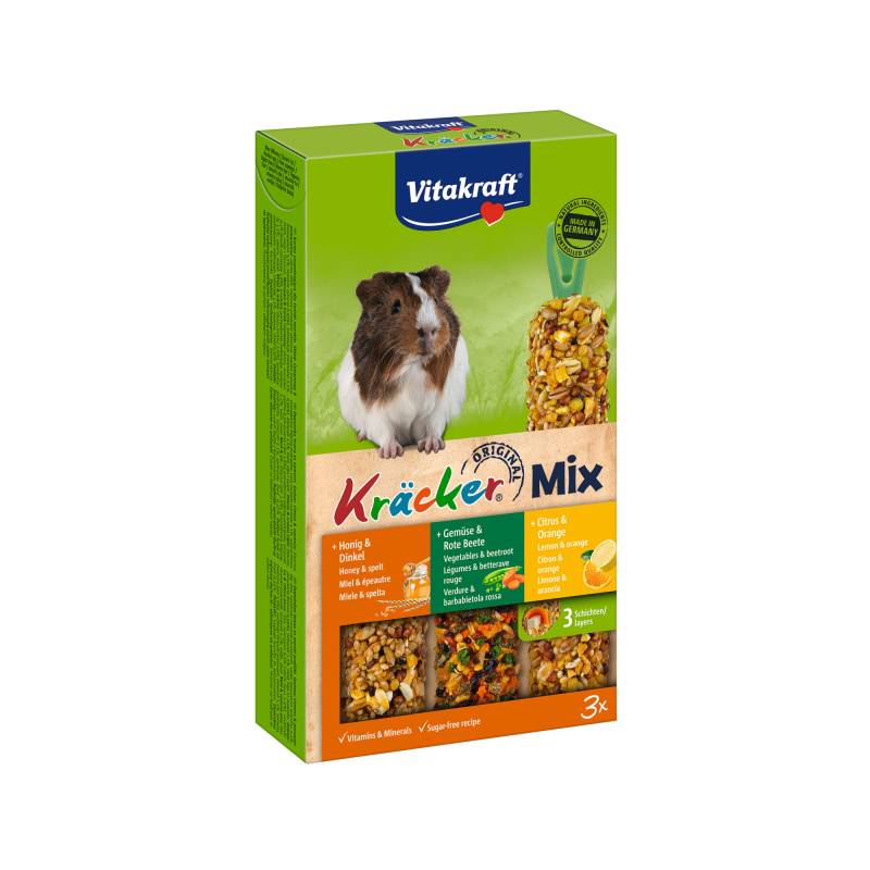 Vitakraft Kräcker Trio-Mix Meerschweinchen Citrus, Gemüse & Honig - 3 Stück von Vitakraft