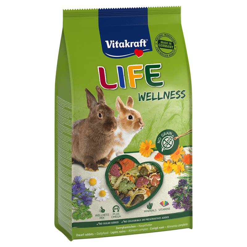 Vitakraft Life Wellness Zwergkaninchen  - Sparpaket: 5 x 600 g von Vitakraft