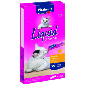 Vitakraft Liquid Snacks mit Huhn Katzensnack (6 x 15g) 1 Packung von Vitakraft