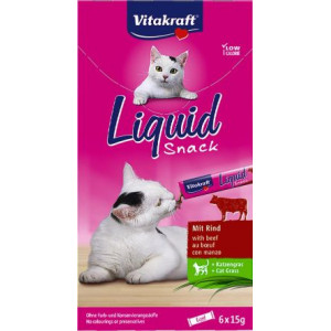 Vitakraft Liquid Snacks mit Rind Katzensnack (6 x 15g) 1 Packung von Vitakraft