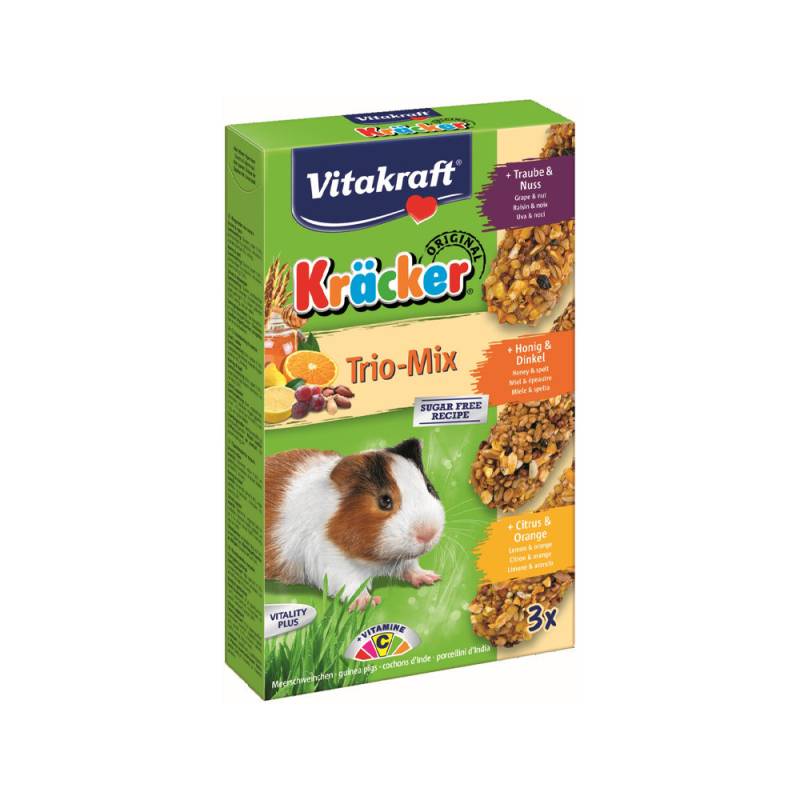 Vitakraft Meerschweinchen Kräcker - Trio-Mix Honig/Nuss/Zitrus - 3 Stück von Vitakraft