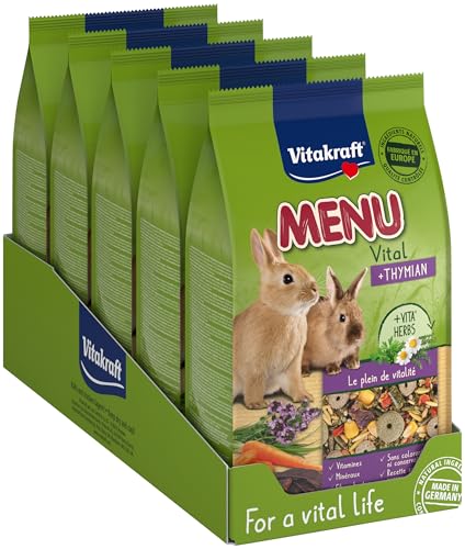 Vitakraft Menu – Komplett-Futter für Zwergkaninchen – 5 x 800 g von Vitakraft