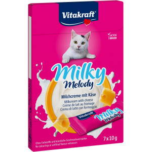 Vitakraft Milky Melody Milchcrème mit Käse Katzensnack (7 x 10 g) 1 Packung von Vitakraft