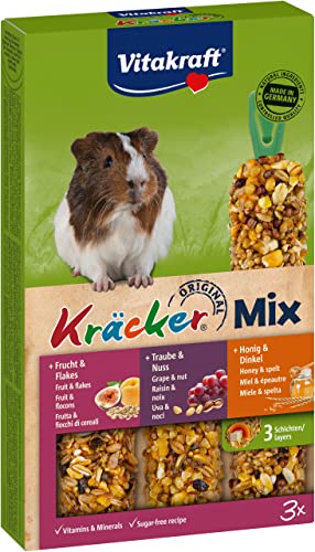 Vitakraft Kräcker Mix, Nagersnack für Meerschweinchenn, mit Honig, mit Nuss,mit Frucht, ohne Zusatz von Zucker und Getreide (1x 168g) von Vitakraft