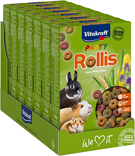 Vitakraft Rollis, Knusperringe für Nager, calciumarm, mit Luzerne, als Ergänzung zum Hauptfutter oder als Snack zwischendurch, ohne Zusatz von Zucker und Getreide (7X 500g) von Vitakraft