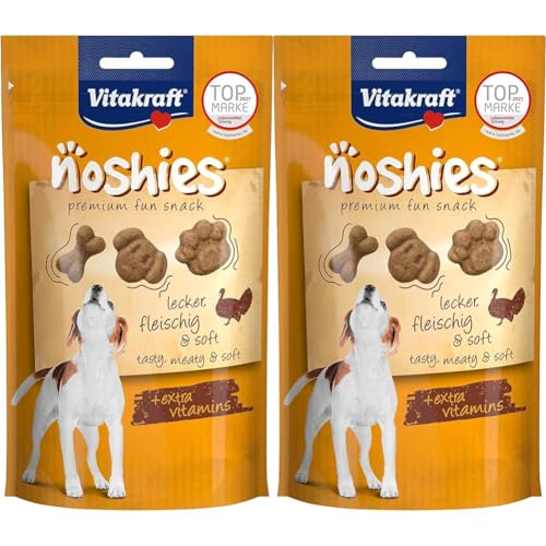 Vitakraft Noshies, Hundeleckerlie, mit hochwertigem Truthahnfleisch, ideal zum Verwöhnen, Vitamine für Haut und Fell (1x 90g) (Packung mit 2) von Vitakraft