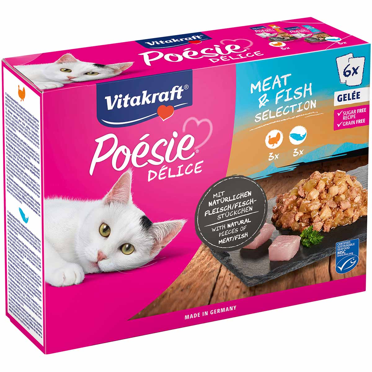 Vitakraft Poésie®Déli Gelée Meat&Fish MSC 6x85g von Vitakraft