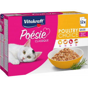 Vitakraft Poésie Classique Poultry Choice in Gelee Nassfutter Katze (12 x 85 g) 3 Packungen (36 x 85 g) von Vitakraft