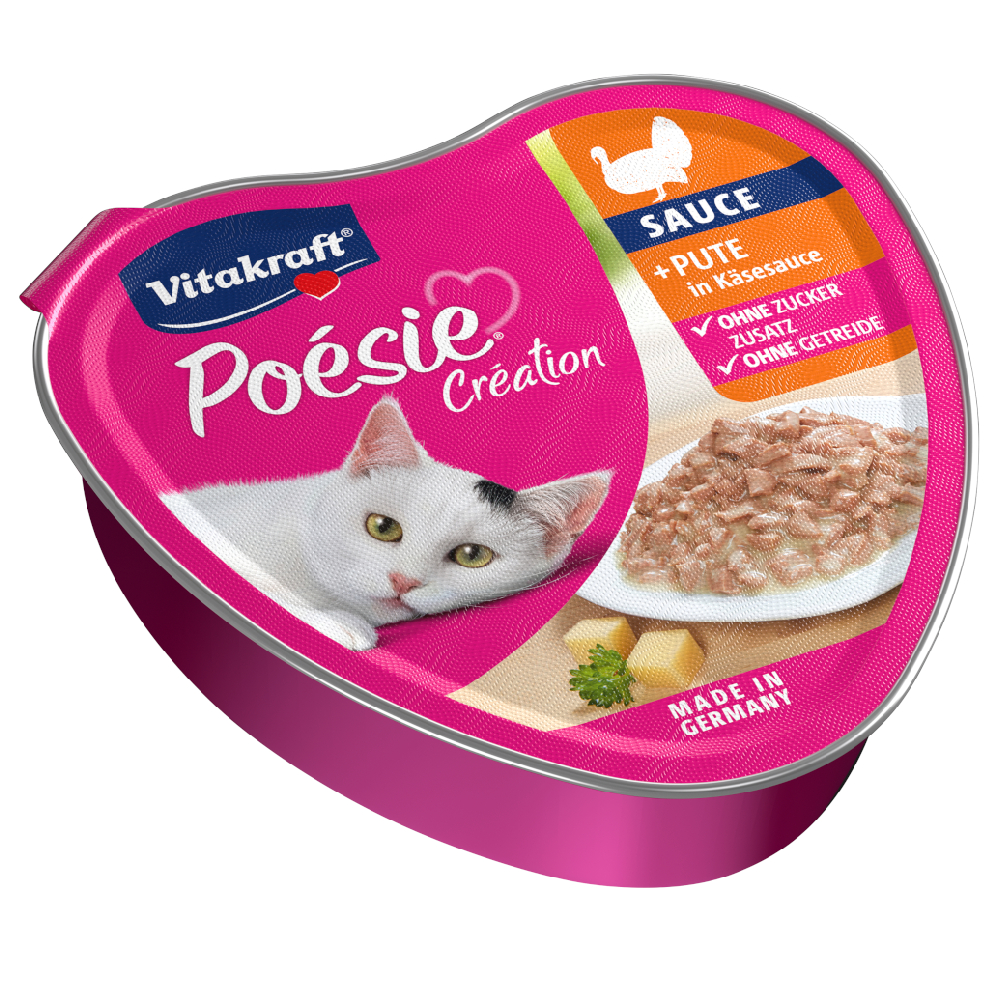 Vitakraft Poésie Création 15 x 85 g - Pute in Käsesauce von Vitakraft