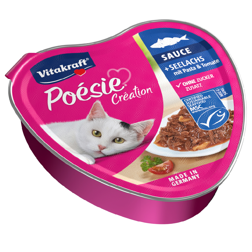 Vitakraft Poésie Création 15 x 85 g - Seelachs mit Pasta von Vitakraft