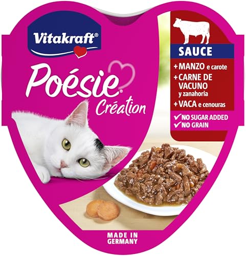 Vitakraft Poésie Creation Weide, Nassfutter für Katzen in Sauce, Rind und Karotte, 85 g von Vitakraft