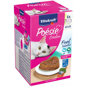 Vitakraft Poésie Création in Gelee Nassfutter Katze Multipack (6 x 85 g) 1 Packung von Vitakraft