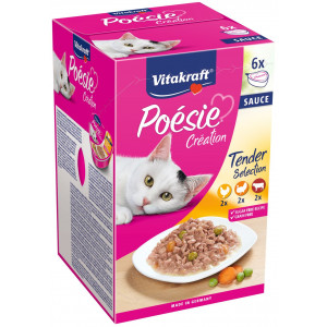 Vitakraft Poésie Création in Sauce Nassfutter Katze Multipack (6 x 85 g) 1 Packung von Vitakraft