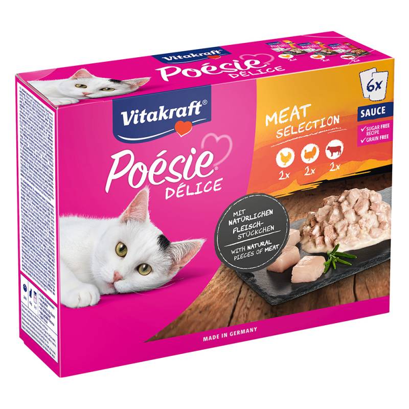 Vitakraft Poésie DéliSauce Mixpaket Pouch 6 x 85 g  - Fleisch-Mix von Vitakraft