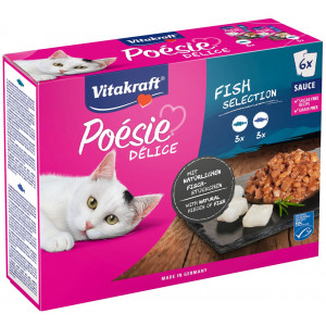 Vitakraft Poésie Délice mit Fisch Nassfutter Katze Multipack (6 x 85 g) 3 Packungen (18 x 85 g) von Vitakraft