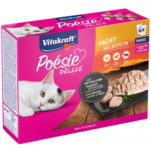 Vitakraft Poésie Délice mit Fleisch Nassfutter Katze Multipack (6 x 85 g) 3 Packungen (18 x 85 g) von Vitakraft