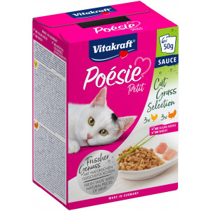 Vitakraft Poésie Petit Cat Grass Selection Nassfutter Katze (6 x 50 g) 3 Packungen (18 x 50 g) von Vitakraft