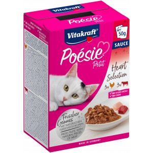 Vitakraft Poésie Petit Heart Selection Nassfutter Katze (6 x 50 g) 3 Packungen (18 x 50 g) von Vitakraft