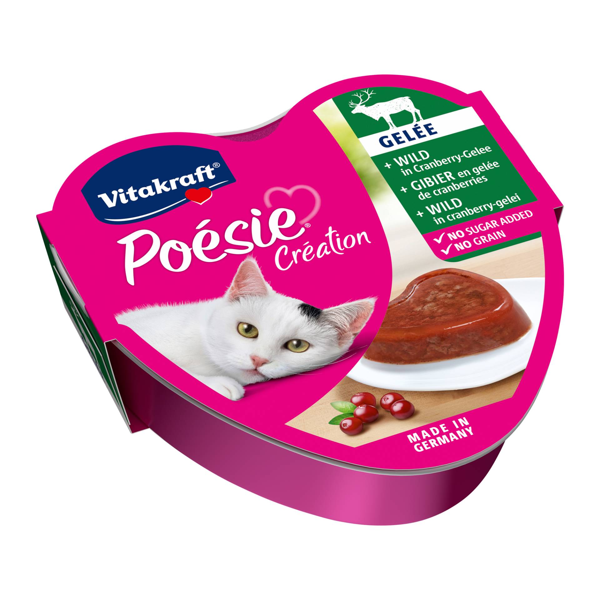 Vitakraft Poésie - Schälchen - Wild in Cranberry-Gelee - 15 x 85 g von Vitakraft