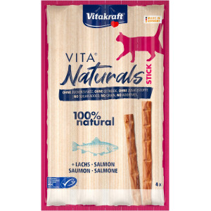 Vitakraft Vita Naturals Stick mit Lachs Katzensnack (4 Stk.) 10 Packungen von Vitakraft