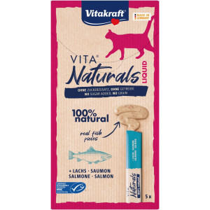 Vitakraft Vita Naturals Liquid Katzensnack mit Lachs (5 Stk.) 11 Packungen von Vitakraft