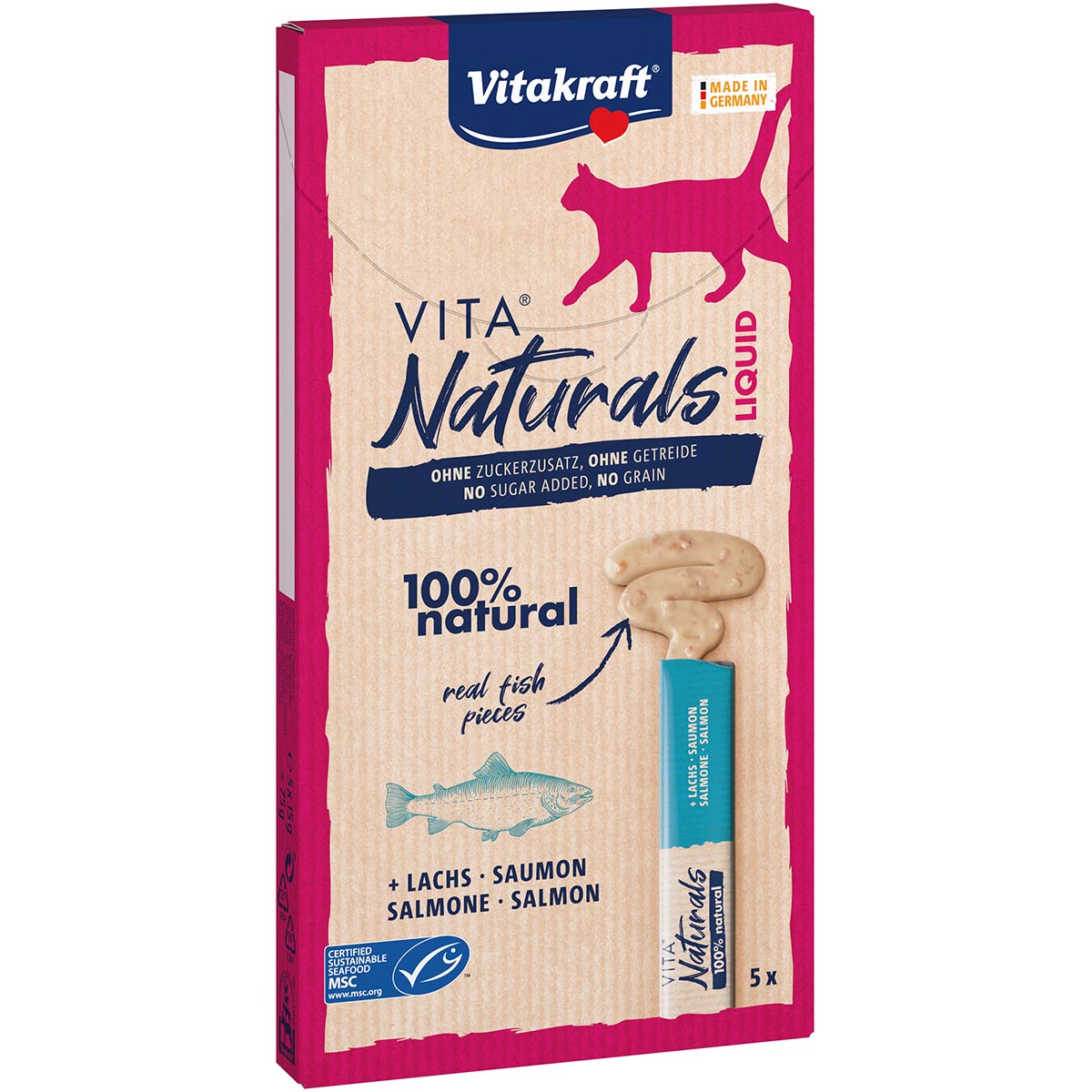 Vitakraft Vita Naturals Liquid Snack Lachs 5 St von Vitakraft