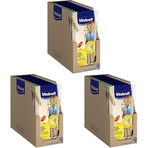 Vitakraft Vita Nature Gelbe Kolbenhirse, Hirse für alle Vögel, zur artgerechten Beschäftigung, Vogelsnack, ohne Zusatz von Zucker (14x 100g) (Packung mit 3) von Vitakraft