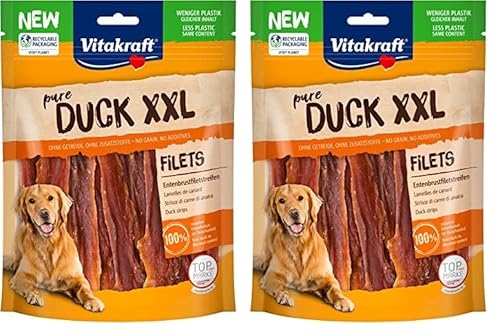 Vitakraft fleischiger Hundesnack Duck XXL Entenbrustfiletstreifen (1x 250g) (Packung mit 2) von Vitakraft