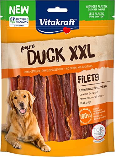 Vitakraft fleischiger Hundesnack Duck XXL Entenbrustfiletstreifen (1x 250g) von Vitakraft