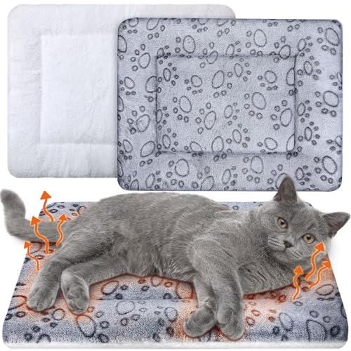 VitalCozy Selbstwärmende Katzenmatte, selbstheizend, Katzenbett, wendbar, maschinenwaschbar, reflektiert Körperwärme, warme Thermo-Haustierunterlage, Decke für Wild- und Indoor-Katzen, Hundepfote, von VitalCozy