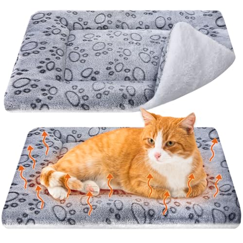 VitalCozy Selbstwärmende Katzenmatte, selbstheizend, Katzenbett, wendbar, maschinenwaschbar, reflektiert Körperwärme, warme Thermo-Haustierunterlage, Decke für Wild- und Indoor-Katzen (Hundepfote, von VitalCozy