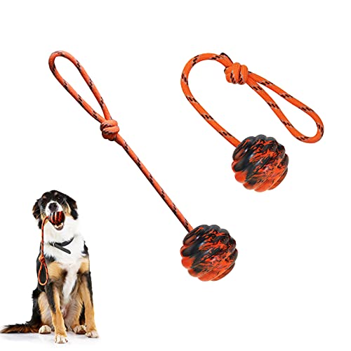 Vitalili Hundetrainingsball am Seil, Hundespielzeug, Ballübungs- und Belohnungsspielzeug für Hunde zum Kautraining, Ziehspielzeug, Zerrspielzeug, Apportierspielzeug, Belgische Malinois, Geschenke von Vitalili