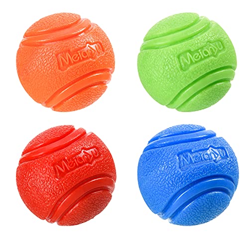 Vitalili 4 Stück Gummibälle für Hunde, Spielzeugbälle, Wasserball, Spielzeug, hohe Sprungkraft, Hundetraining-Ball, kaubeständig, Hundeball-Sets für mittelgroße Hunde, 13,6–27,2 kg, belgische von Vitalili