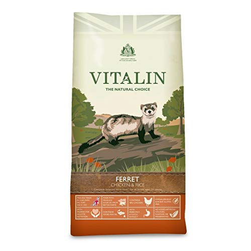 Vitalin - The Natural Choice Komplettes Trockenfutter für Frettchen - Huhn und Reis 2 kg - für ausgewogene Ernährung, Protein und essentielle Vitamine und Mineralien für optimale Gesundheit und Wohlbefinden einzeln von Vitalin